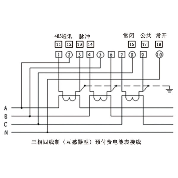 單相、三相電能表外形尺寸圖及接線圖
